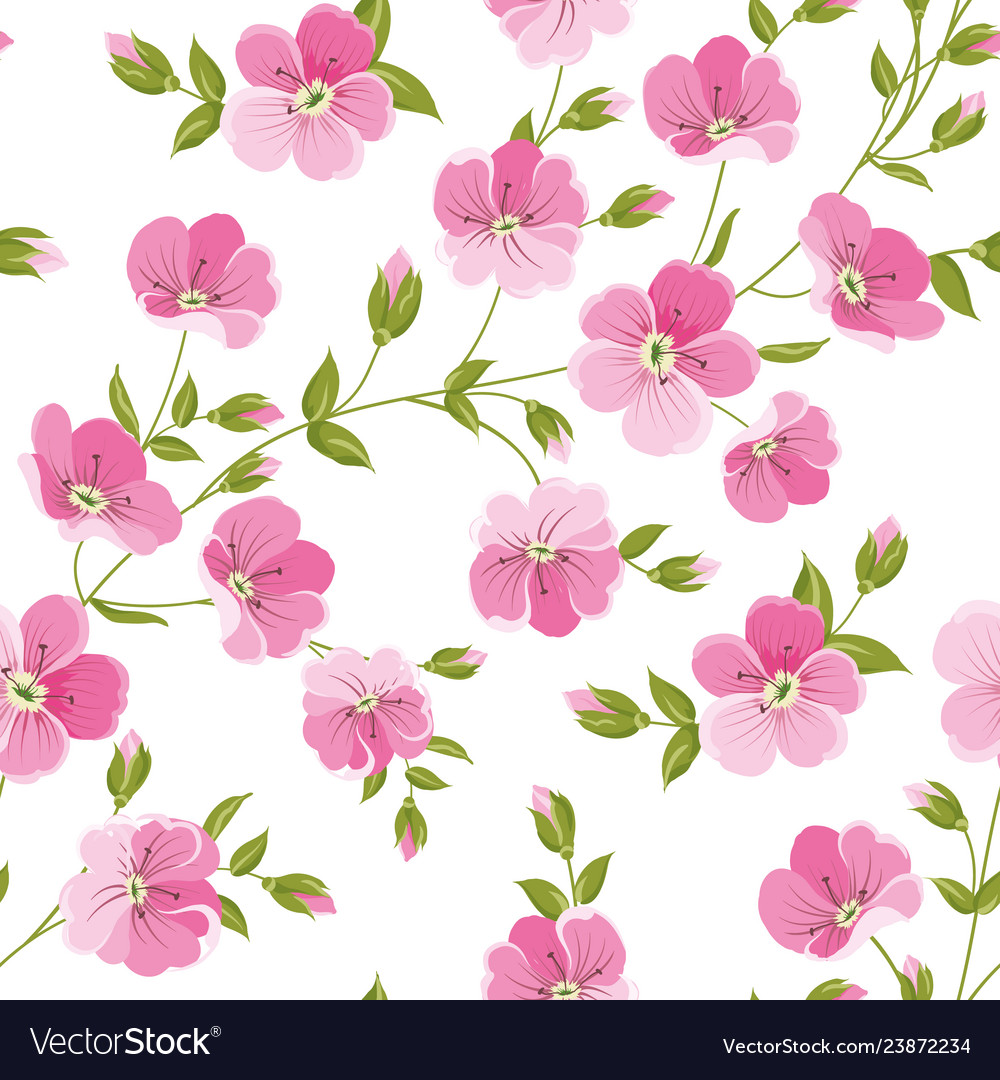 Linum Seamless Pattern For Fabric Swatches Vector Image