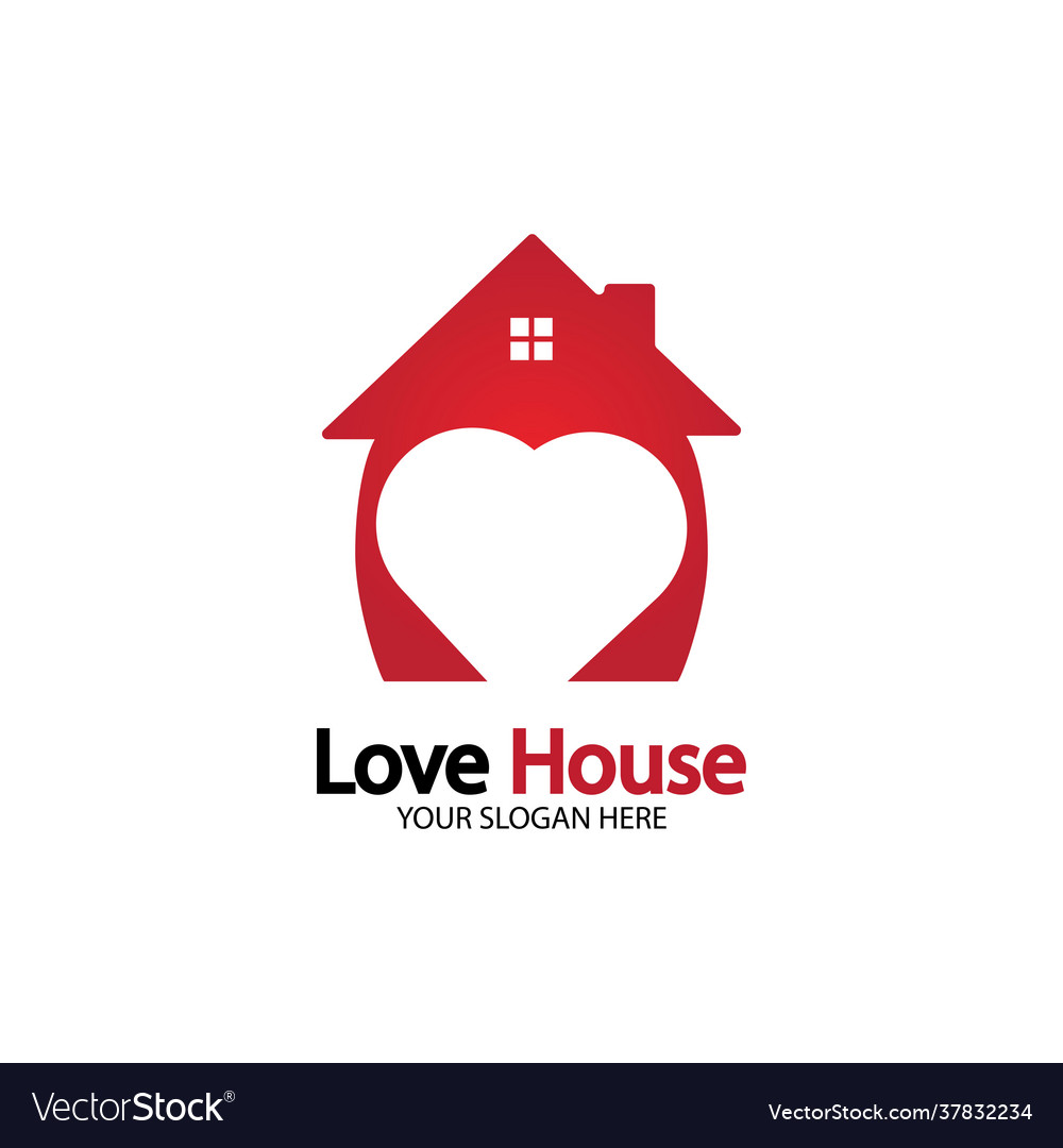 Love home logo heart and house icon combination Vector Image