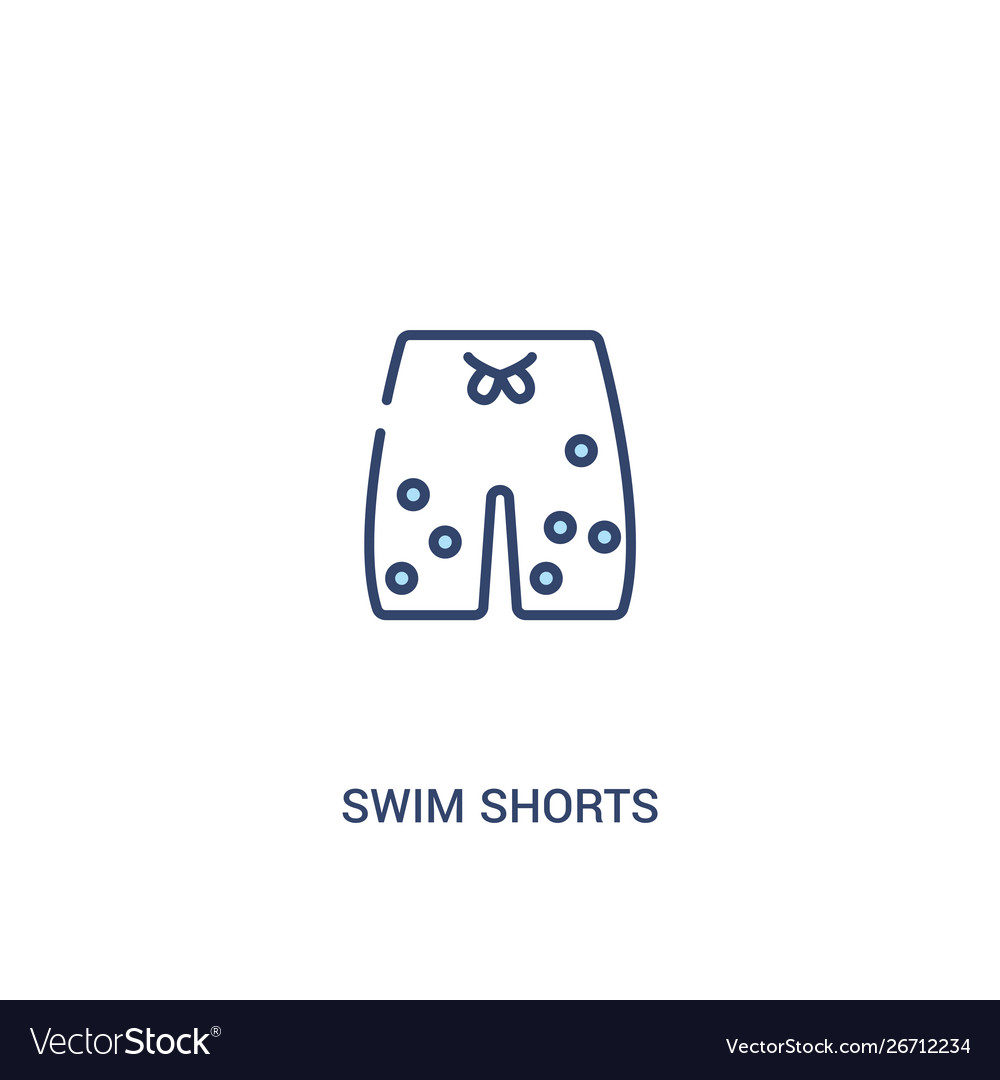 Swim shorts concept 2 colored icon simple line Vector Image