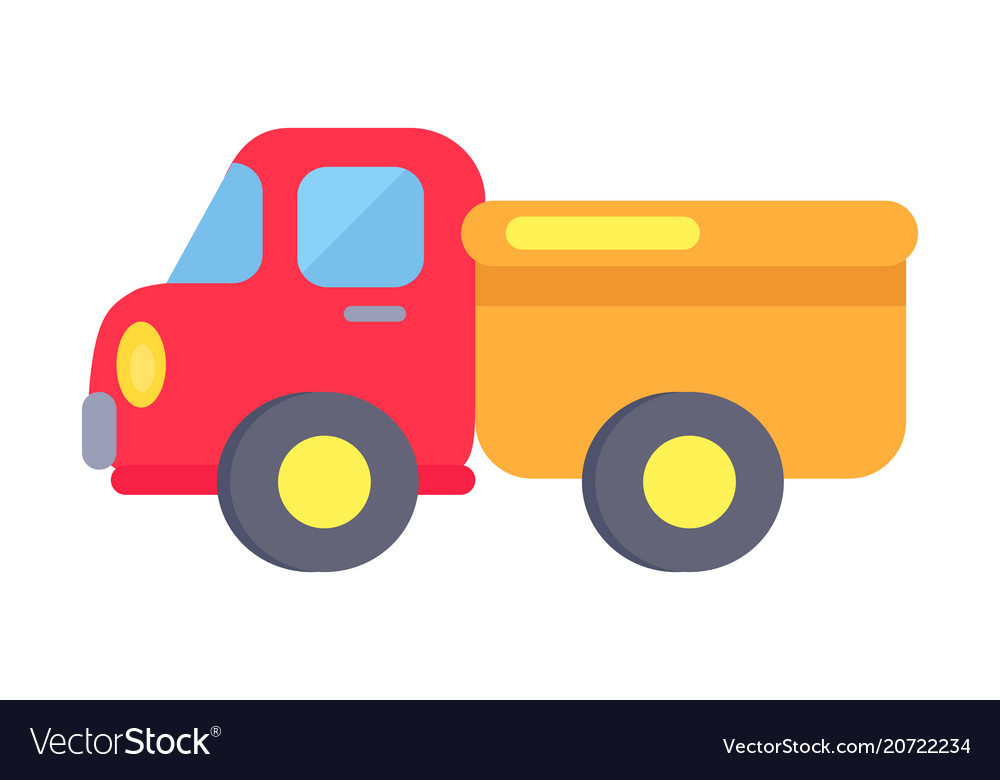 Template plastic toy truck on white Royalty Free Vector
