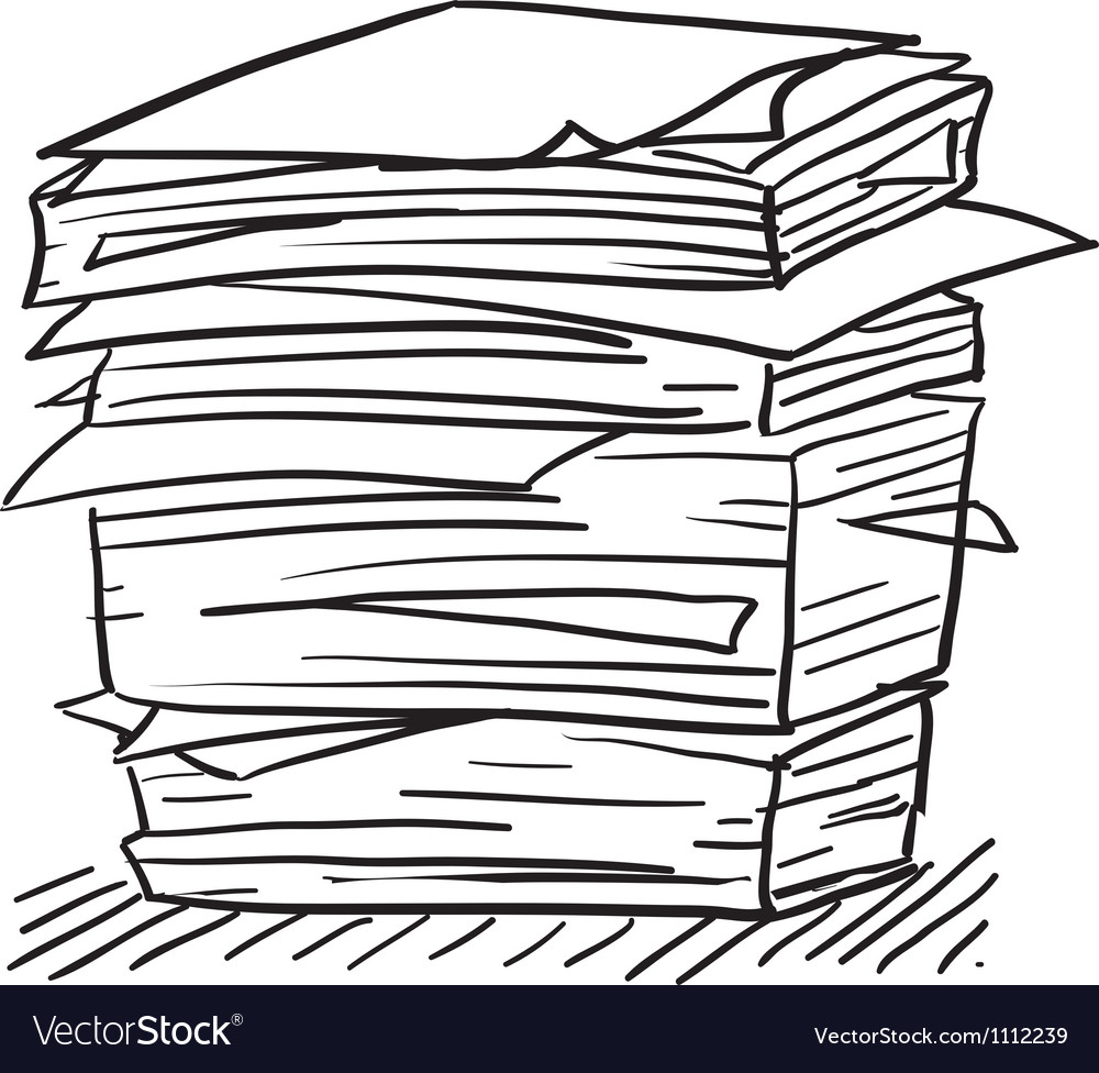 how to draw a stack of papers