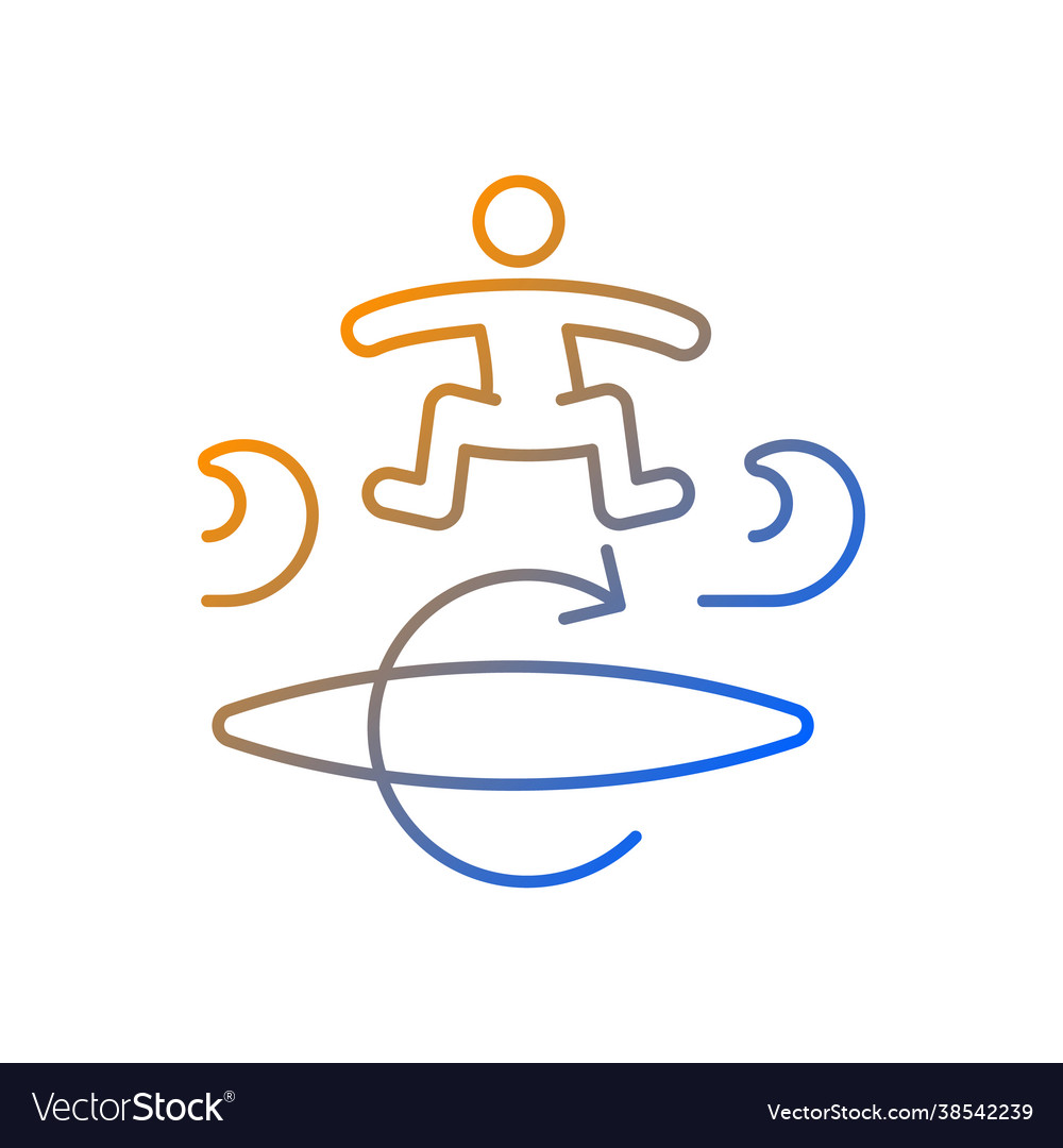 Kickflip Surfing Technique Gradient Linear Icon Vector Image