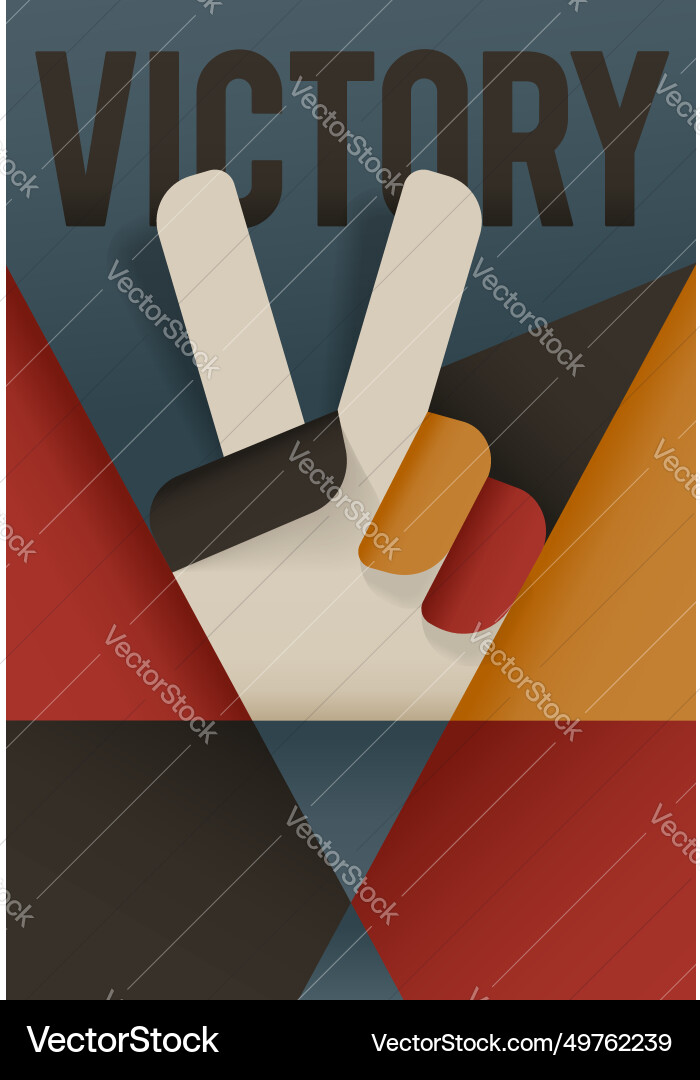 Victory vintage poster Royalty Free Vector Image