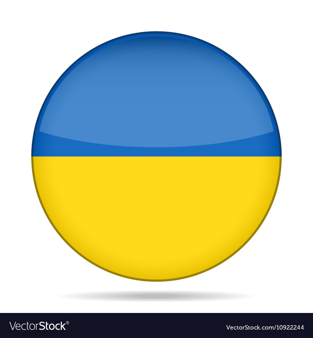 Button with flag of ukraine Royalty Free Vector Image