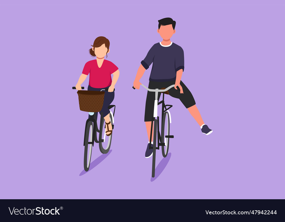 Character Flat Drawing Happy Funny Young Couple Vector Image