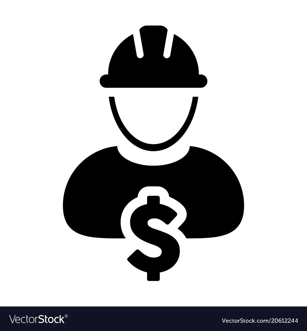 construction worker icon dollar