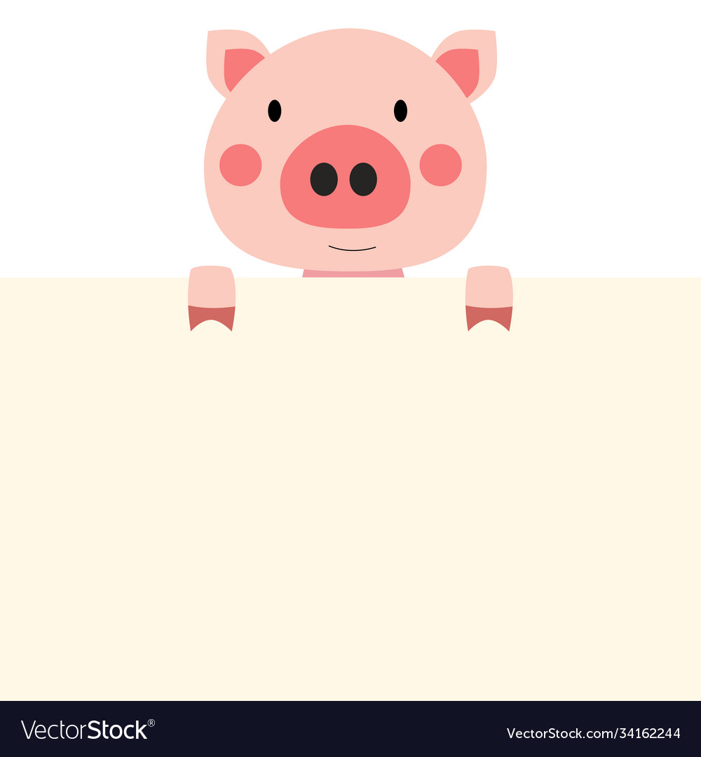 Cute animal pig with empty place for text Vector Image