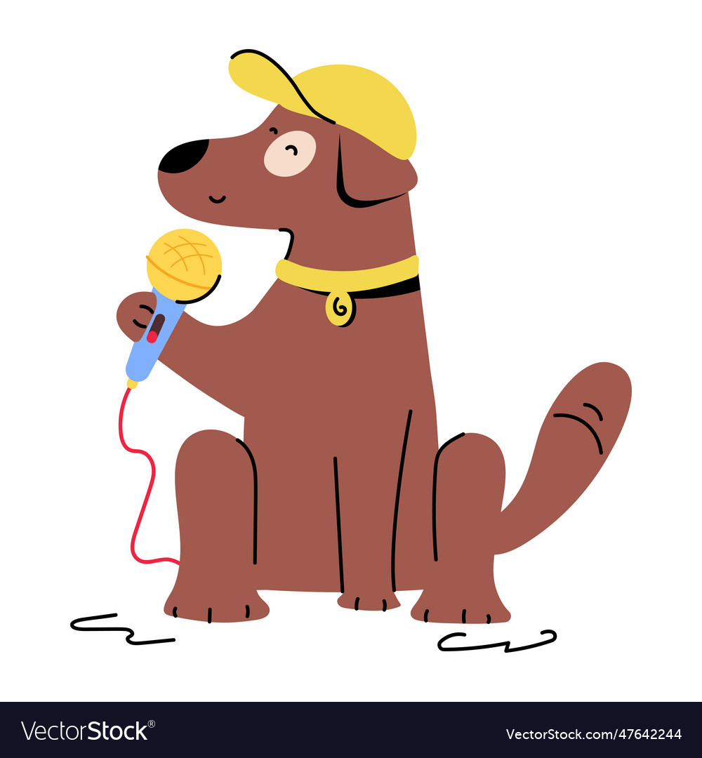 Dog Singing Royalty Free Vector Image - Vectorstock