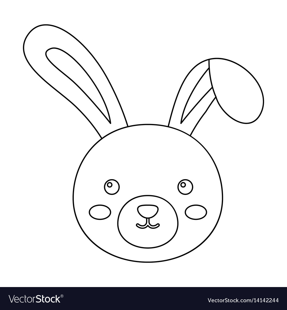 Grey rabbit with long ears easter single icon in Vector Image