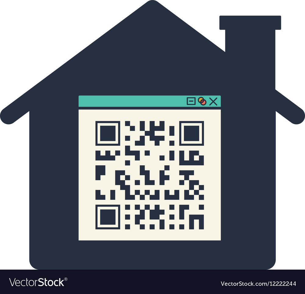 Isolated qr code and house design Royalty Free Vector Image