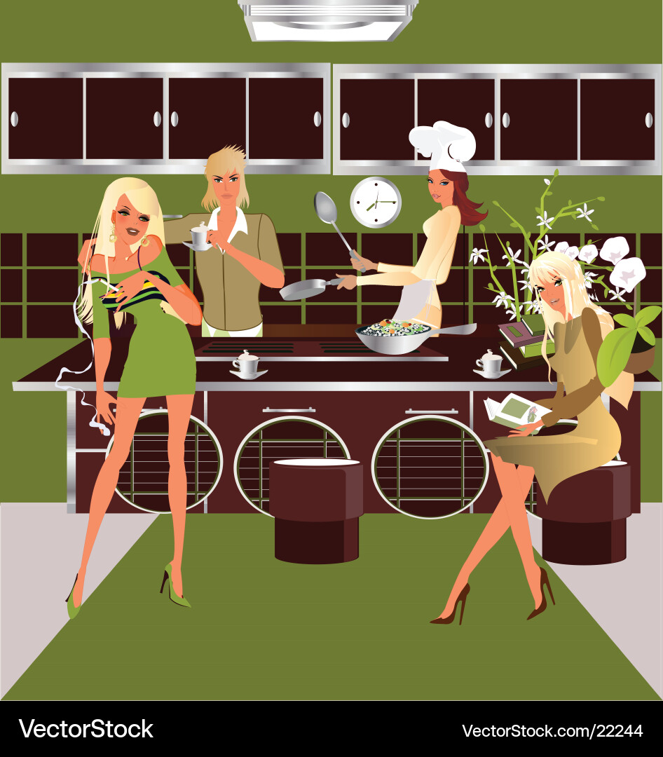 Kitchen party Royalty Free Vector Image VectorStock