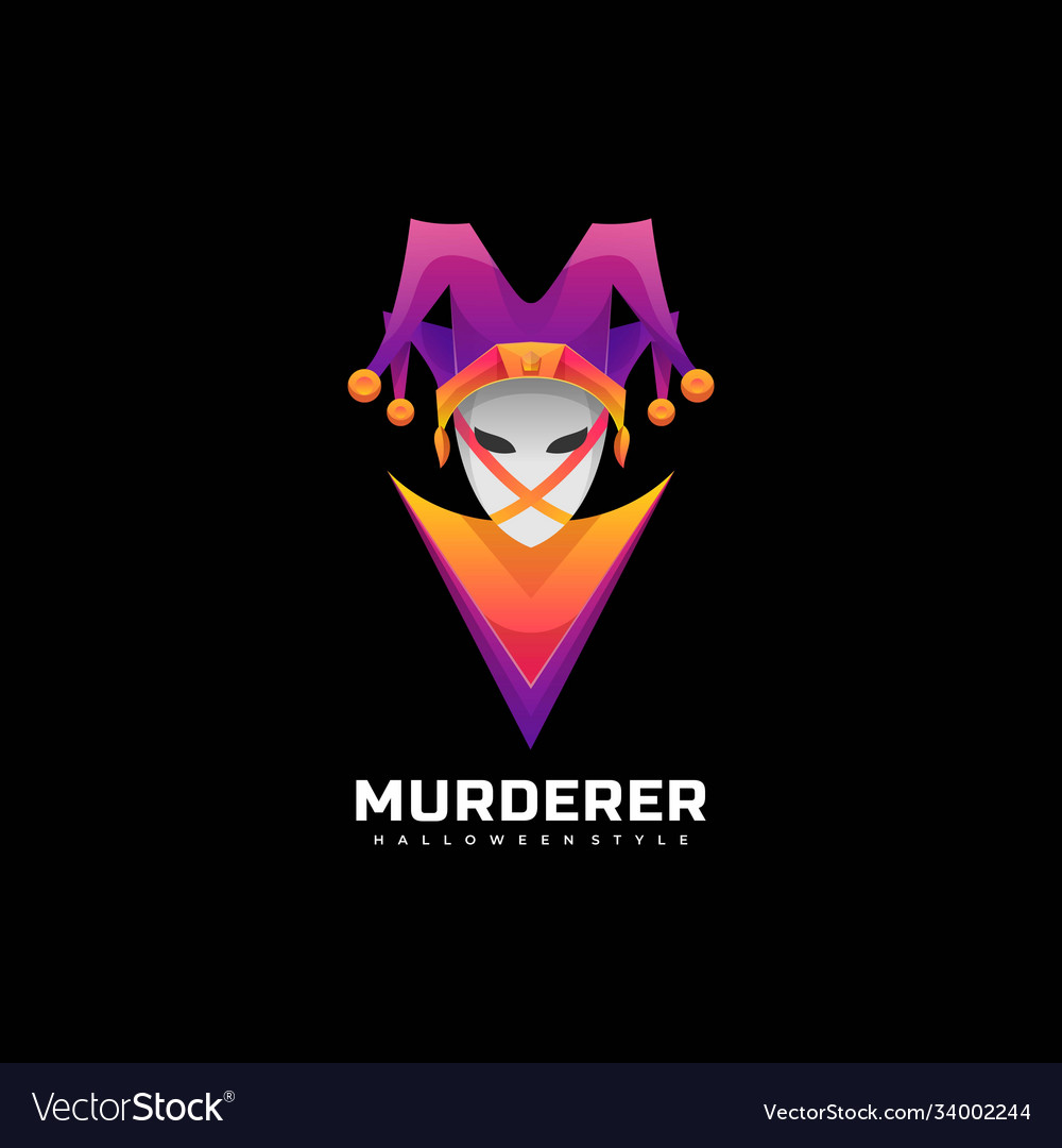 Logo murderer gradient colorful style Royalty Free Vector