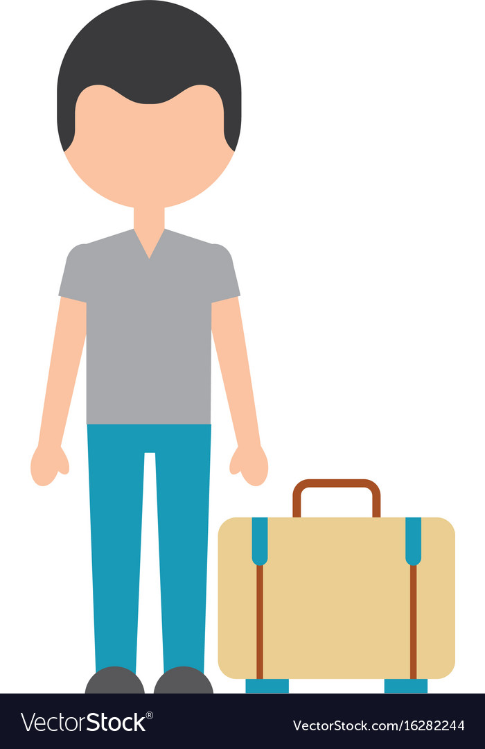 Traveler with suitcase avatar Royalty Free Vector Image