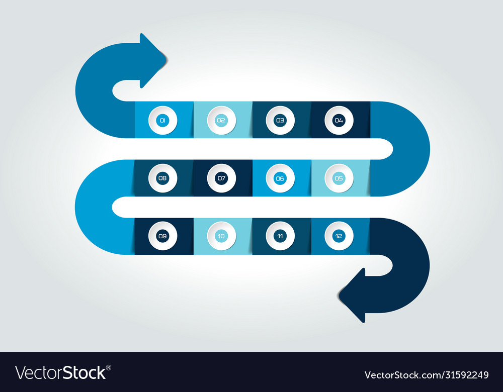 Big Snake Arrow Infographic Template Diagram Chart Timeline Stock | The ...