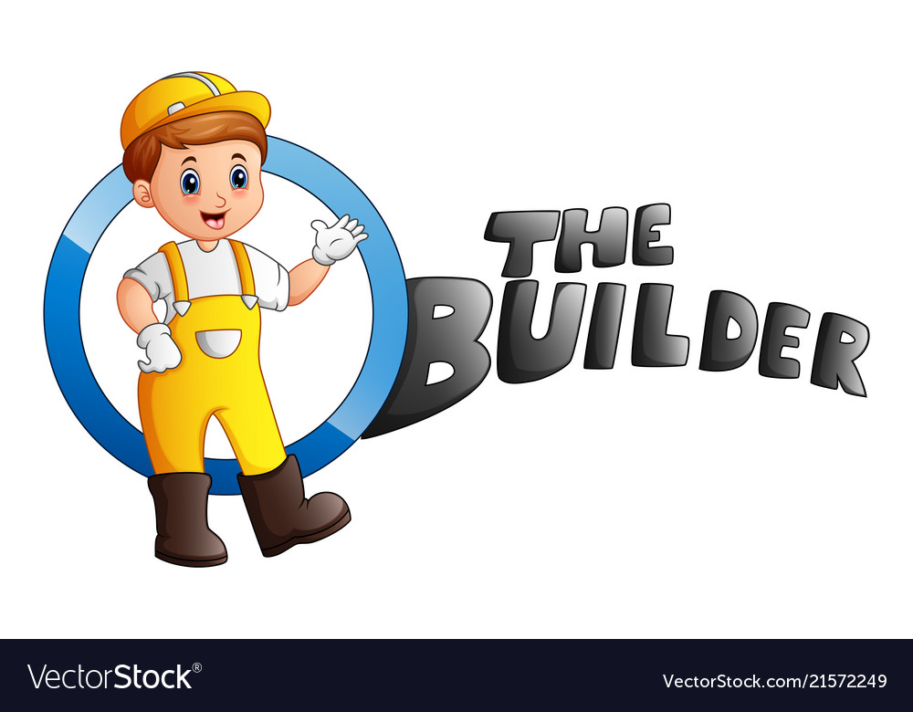 Cartoon builder man Royalty Free Vector Image - VectorStock