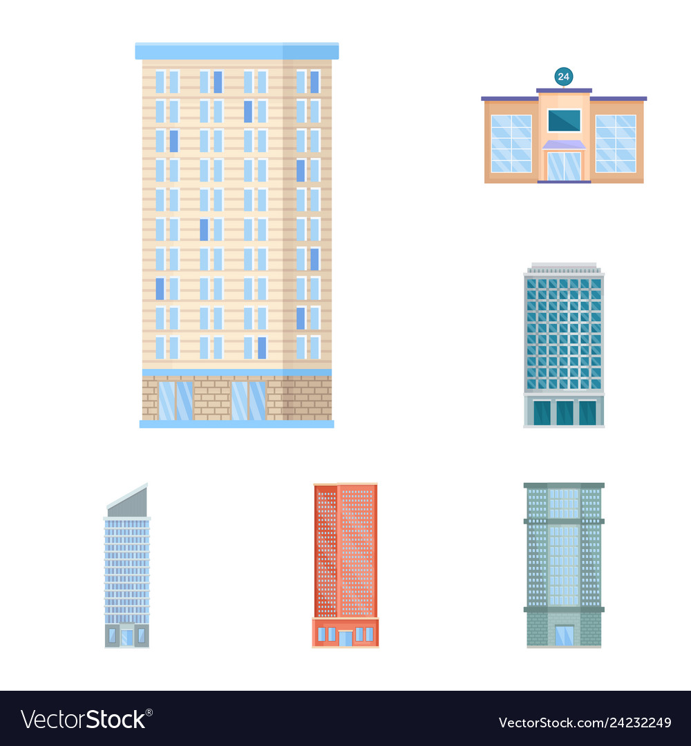 Facade and building sign Royalty Free Vector Image