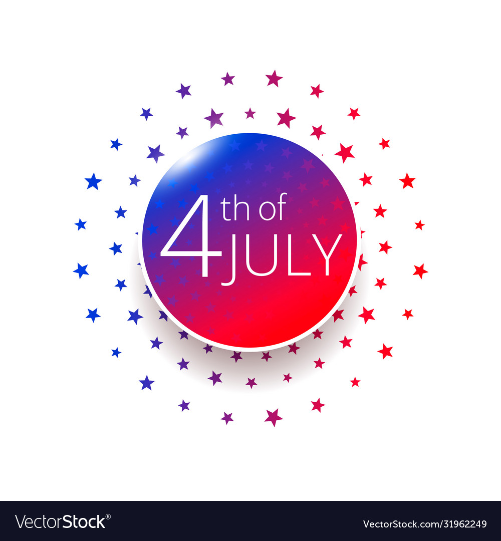 Fourth july independence day label design vector image Fourth july independence day label design