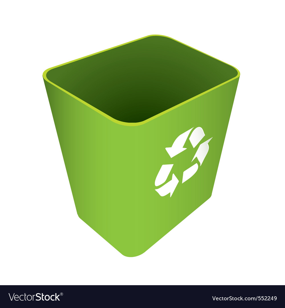 Green waste recycle can or bin with symbol Vector Image