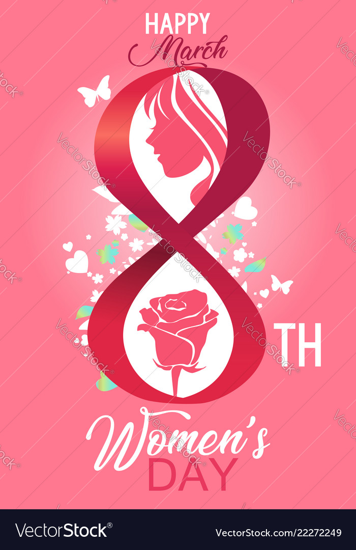 Happy women day poster Royalty Free Vector Image