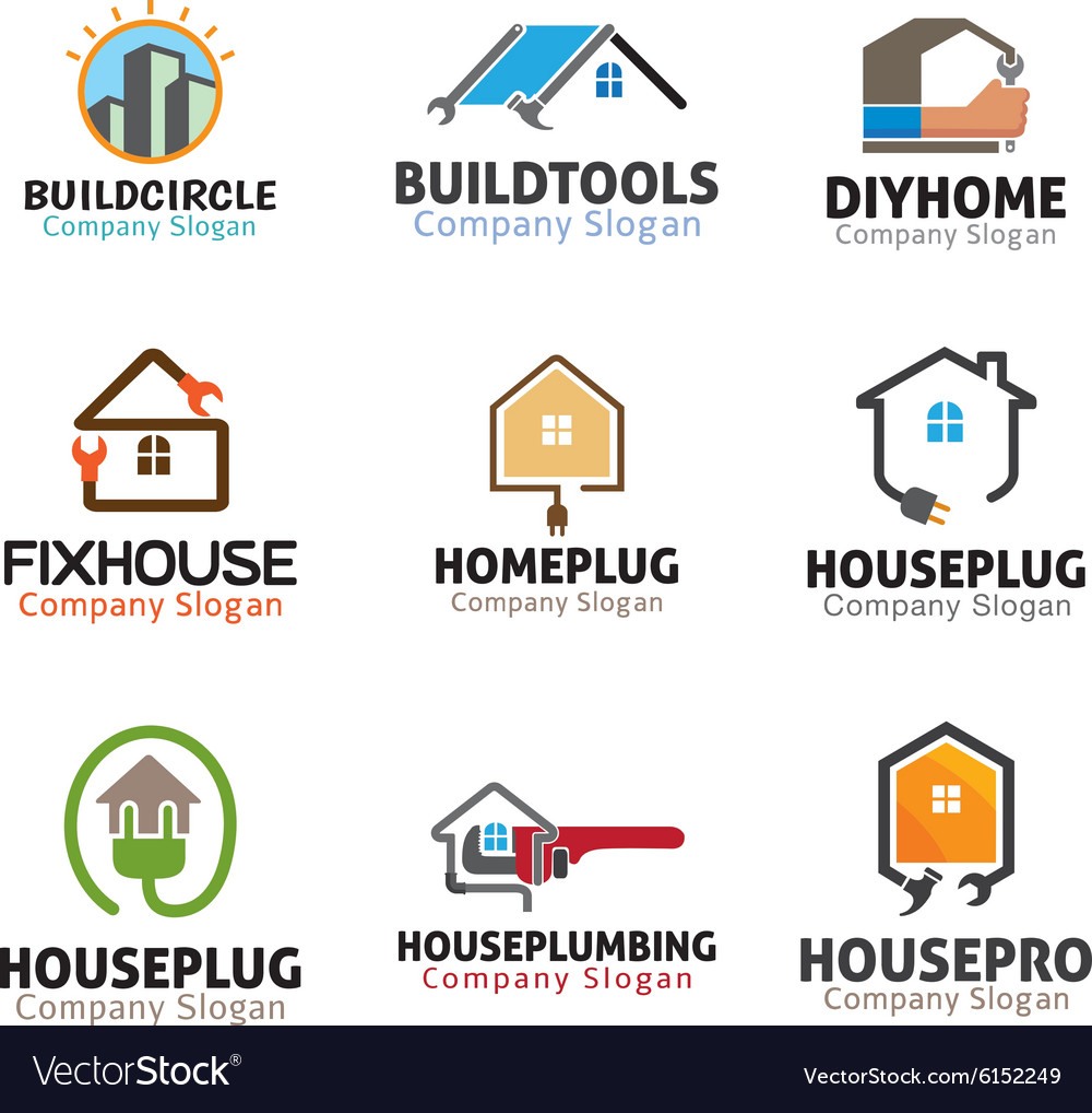 Housing Logos Compilation Royalty Free Vector Image