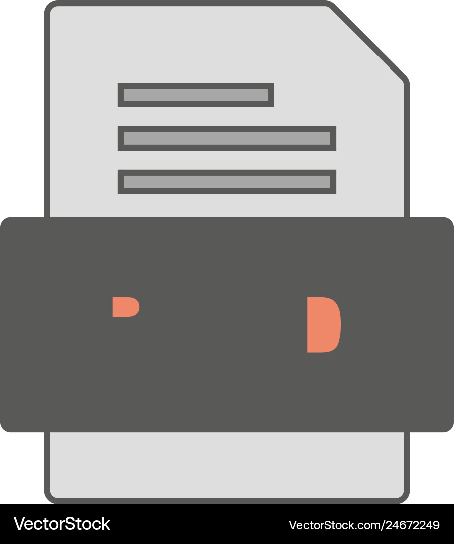 Pmd file document icon Royalty Free Vector Image