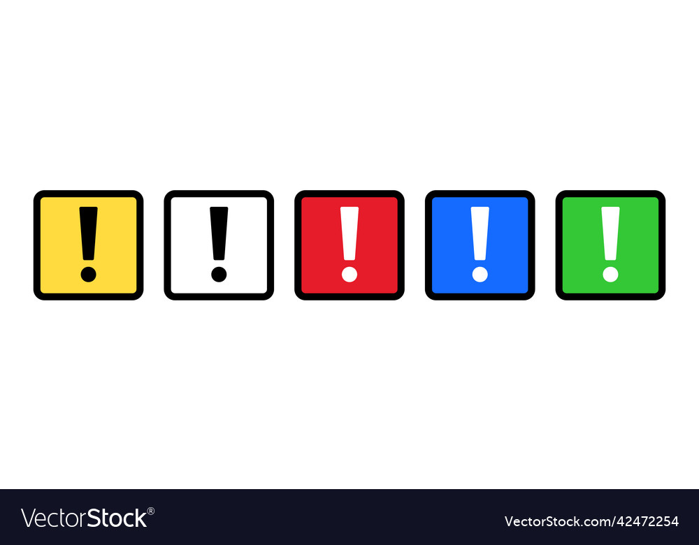 A Set Of Exclamation Mark Icons Used For Caution Vector Image 1361