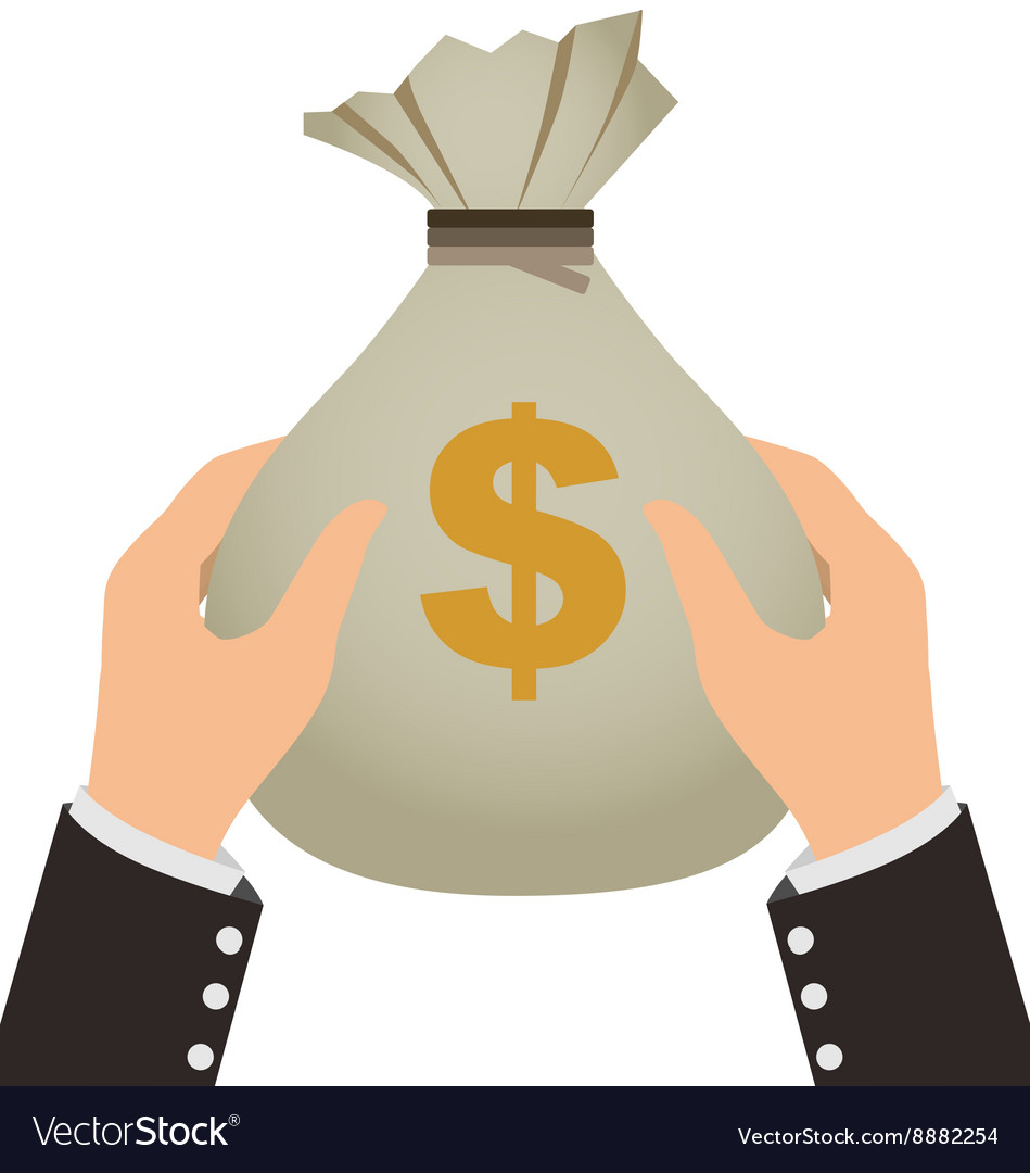 Businessman holding a money bag Royalty Free Vector Image