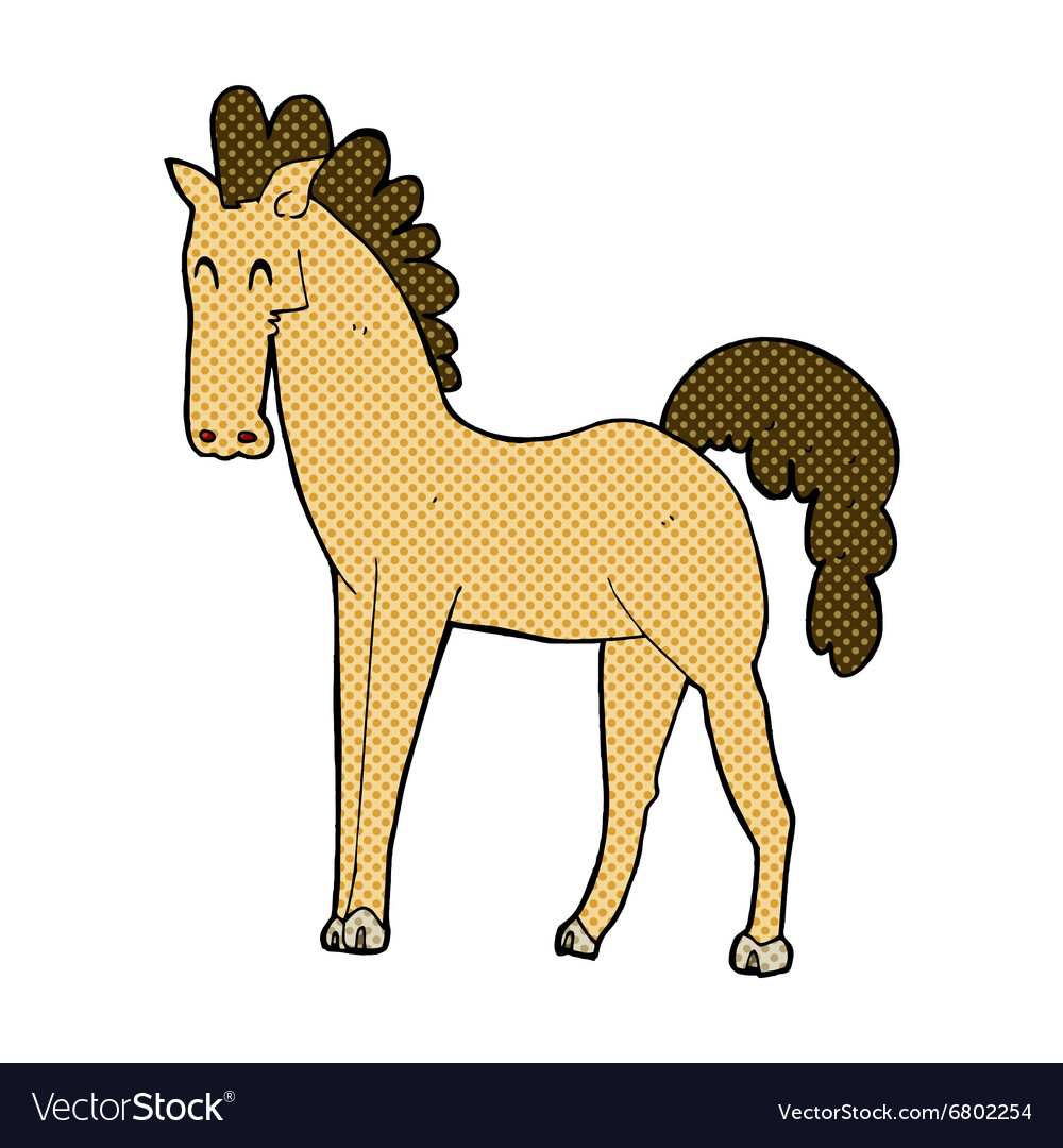 Comic cartoon horse Royalty Free Vector Image - VectorStock