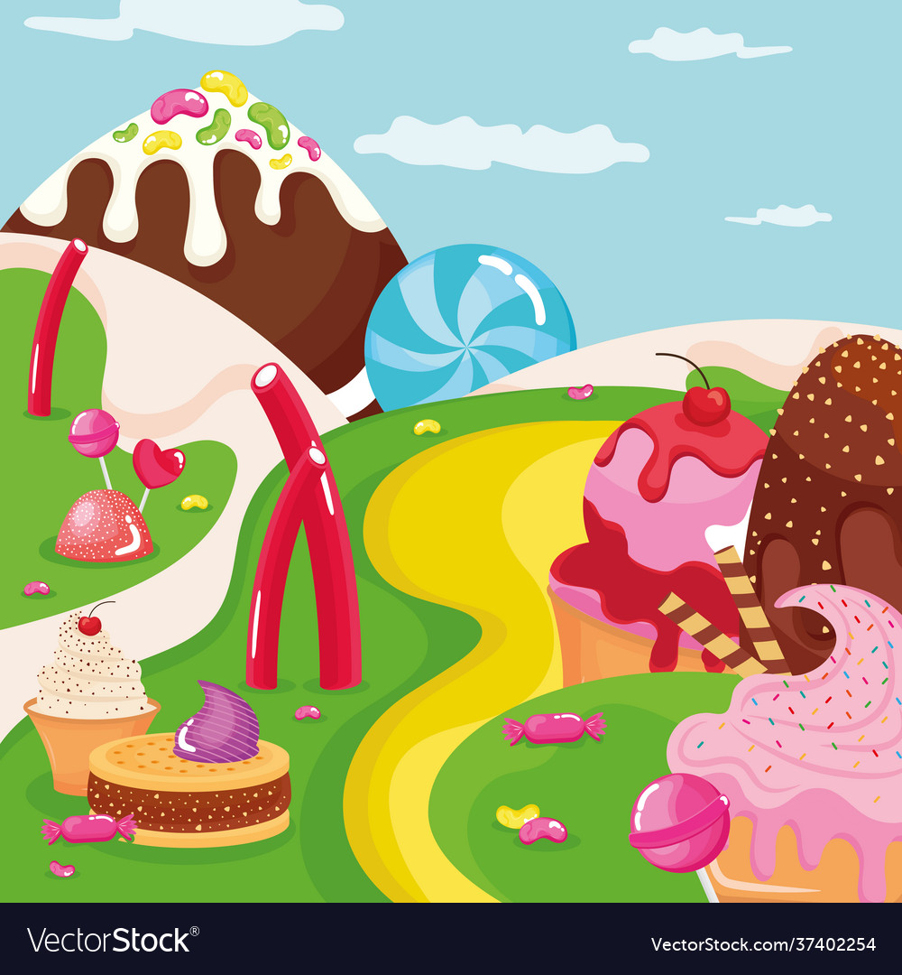 Iced confectionery scene Royalty Free Vector Image