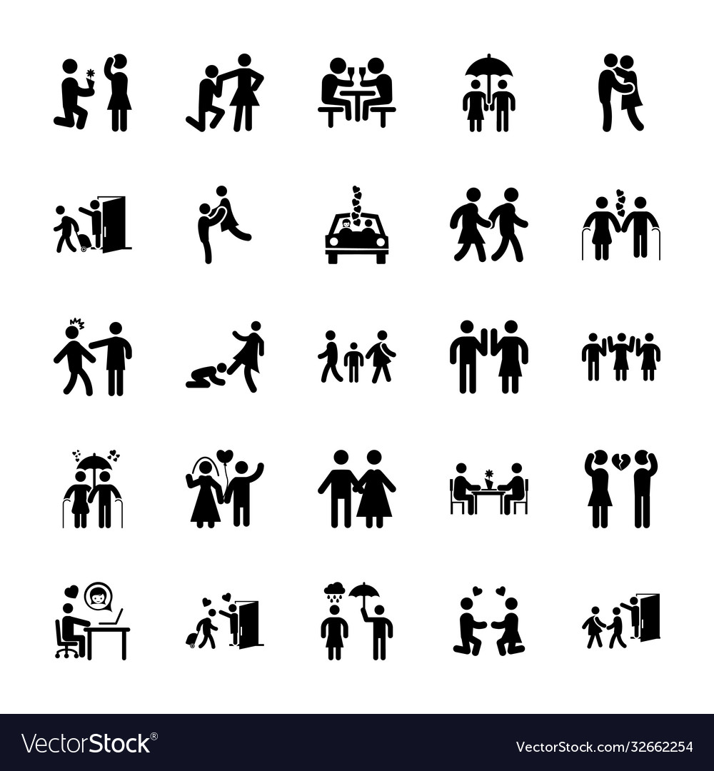 Set love story pictograms Royalty Free Vector Image