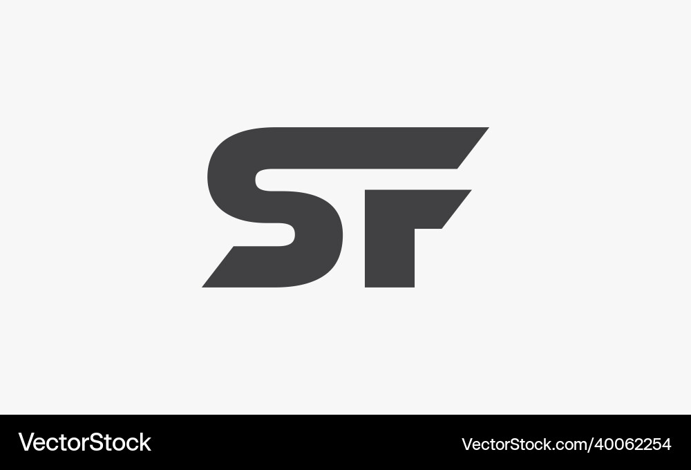 Sf letter logo concept isolated on white Vector Image