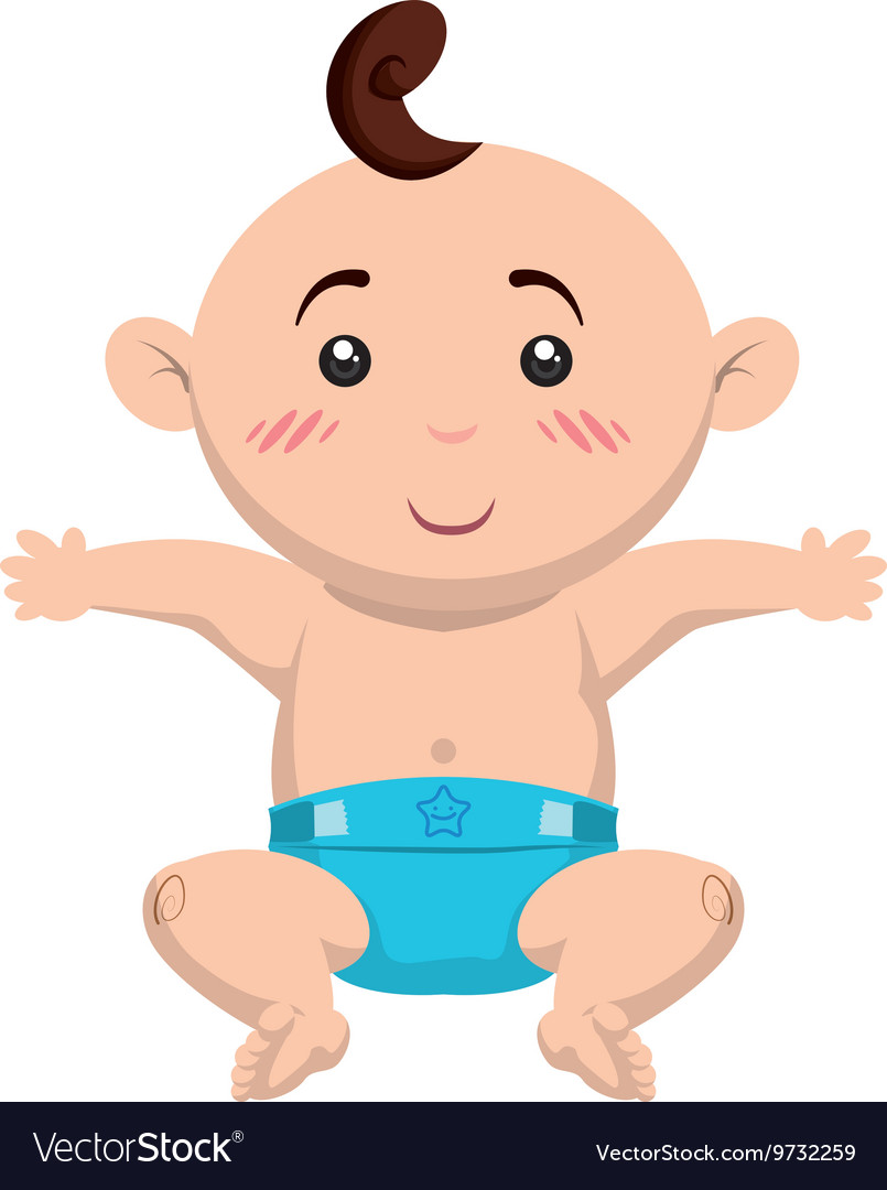 Boy cartoon icon baby concept graphic Royalty Free Vector