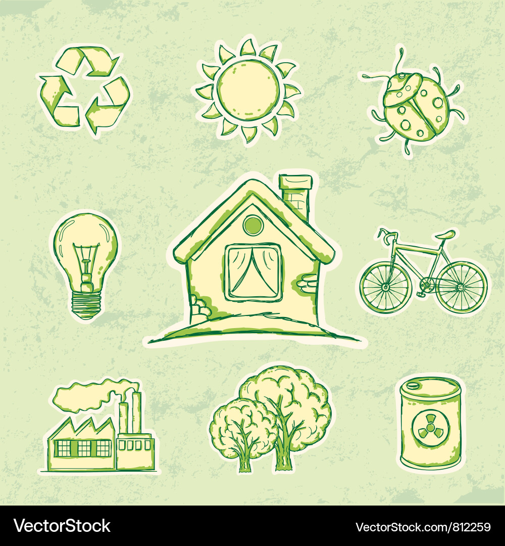 Ecology set Royalty Free Vector Image - VectorStock