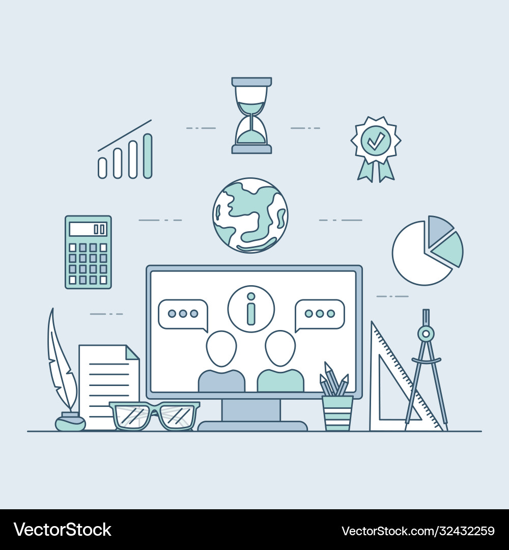 Innovation education cartoon outline Royalty Free Vector