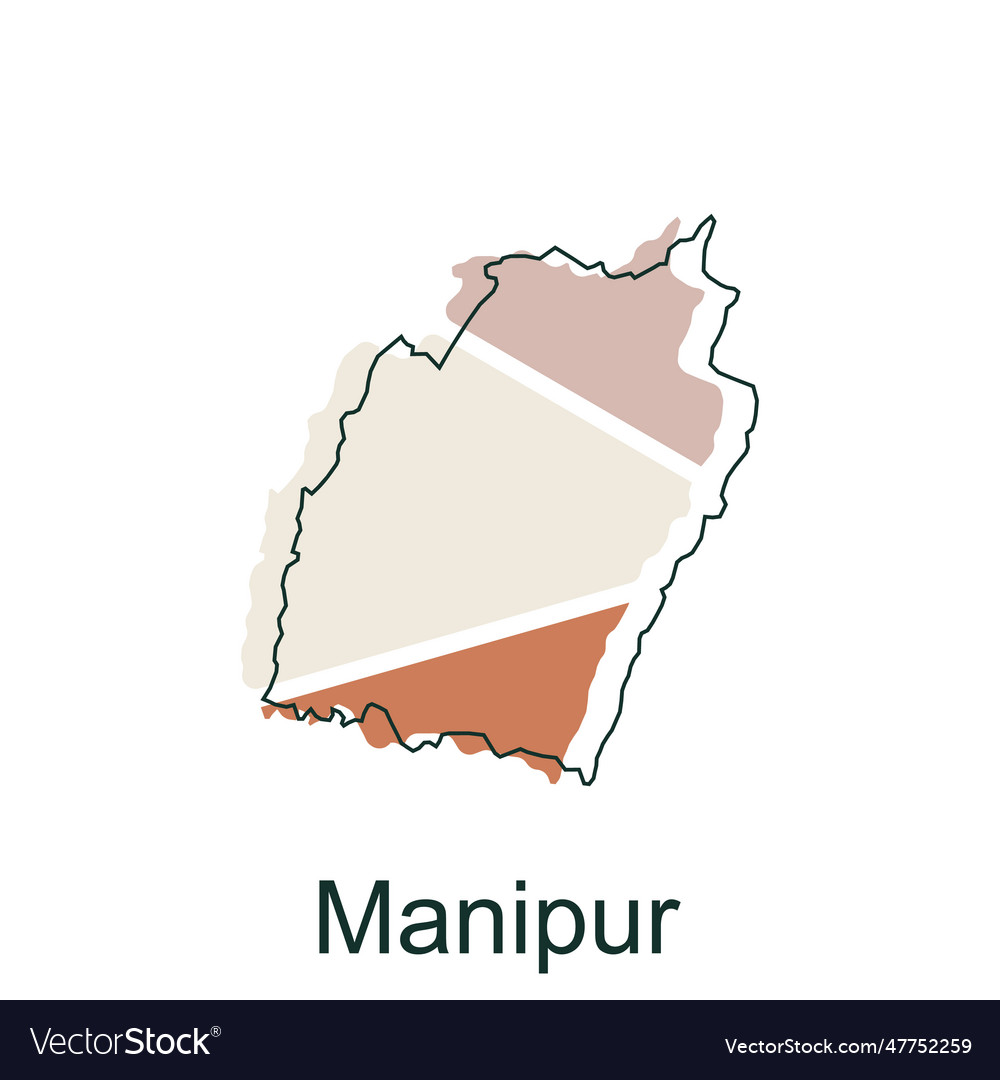 Manipur map with line modern Royalty Free Vector Image