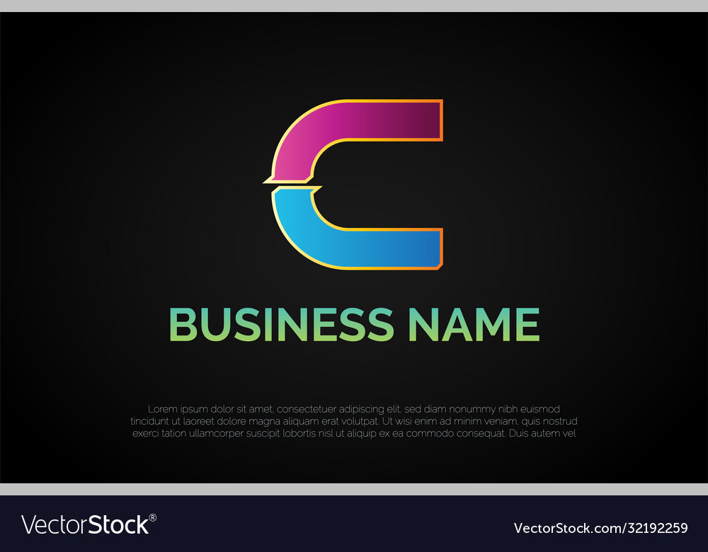 Modern alphabet letter c logo template Royalty Free Vector