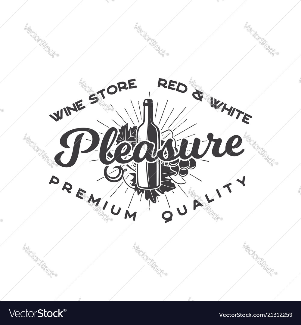 wine shop logo template concept wine bottle vine vector image