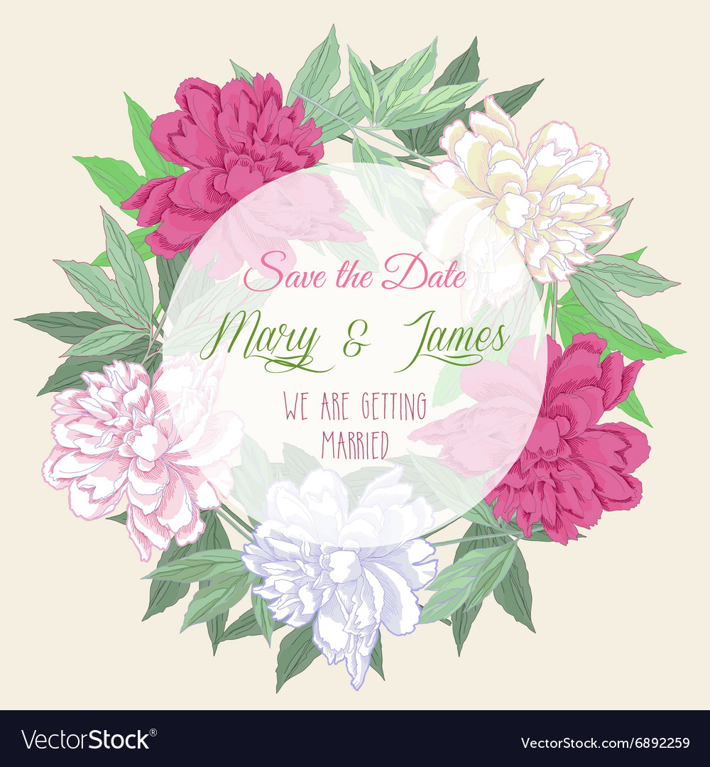 Wreath with pink and white peonies2 Royalty Free Vector