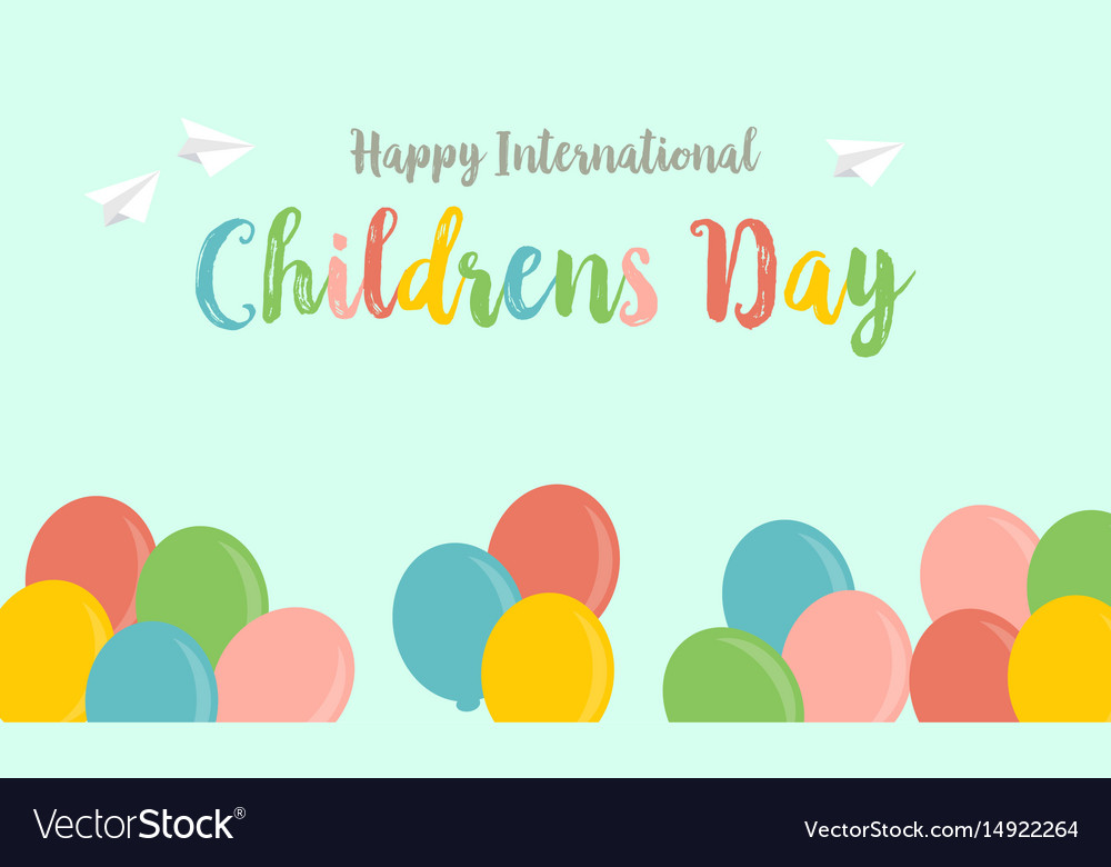 Children day greeting card background style Vector Image