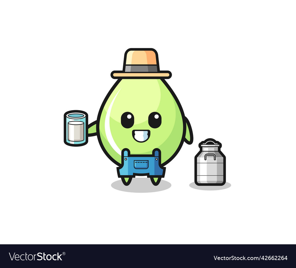 Melon juice drop cartoon as the dairy farmer Vector Image