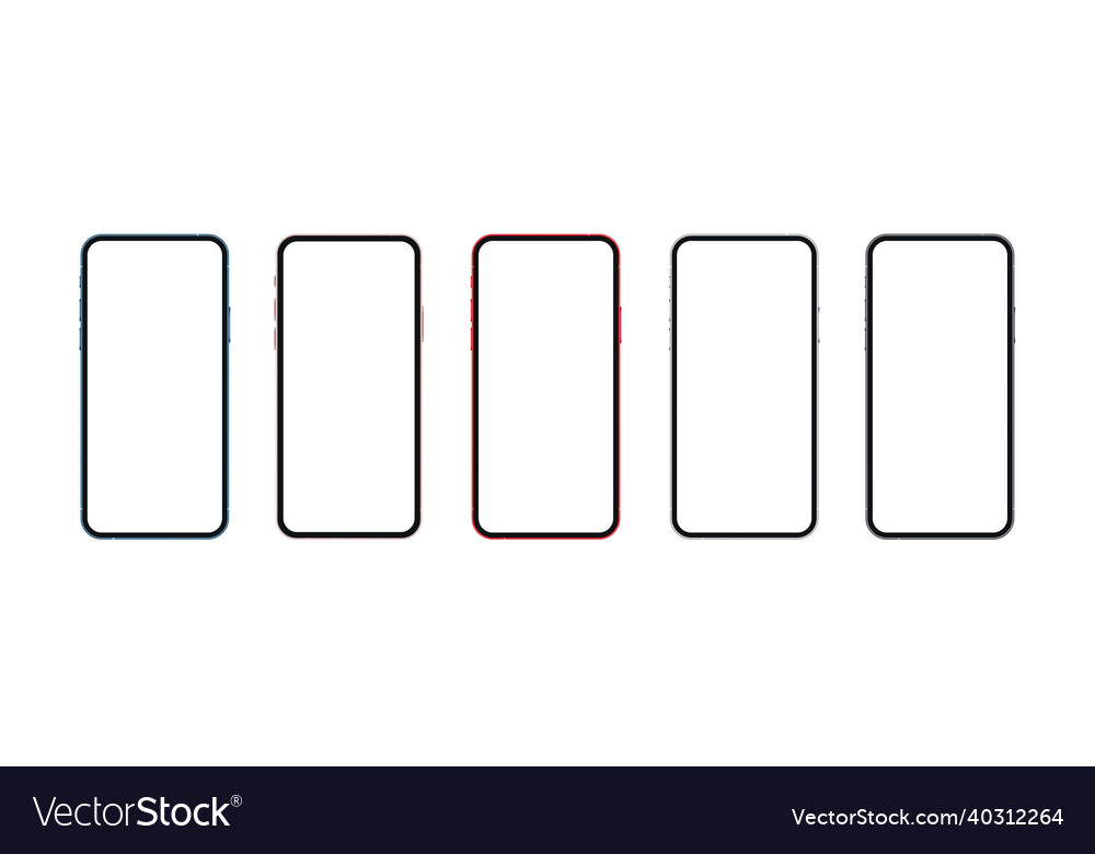 Realistic phone mockup with empty screens vector image Realistic phone mockup with empty screens