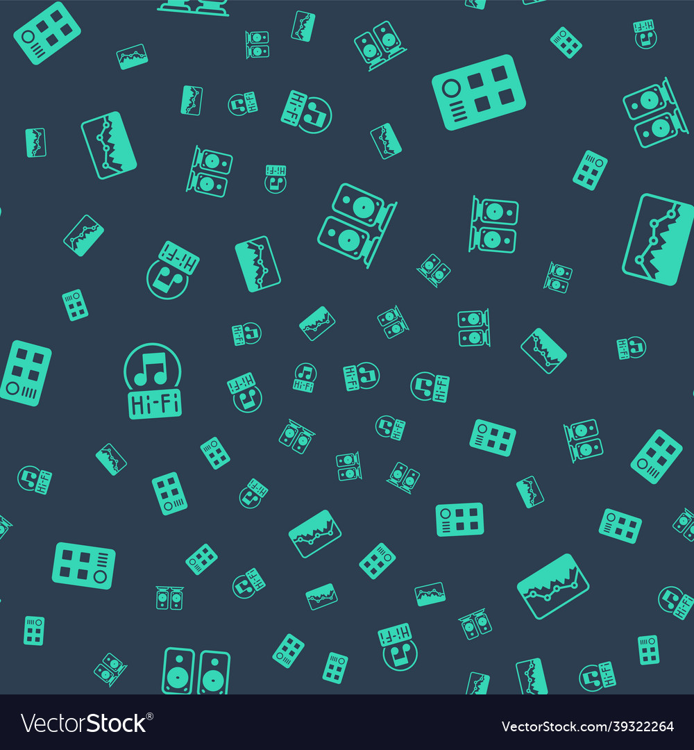 Set stereo speaker drum machine music note tone Vector Image