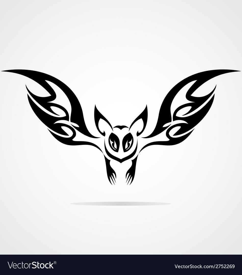 Premium Vector  Tribal bat logo tattoo design stencil vector illustration