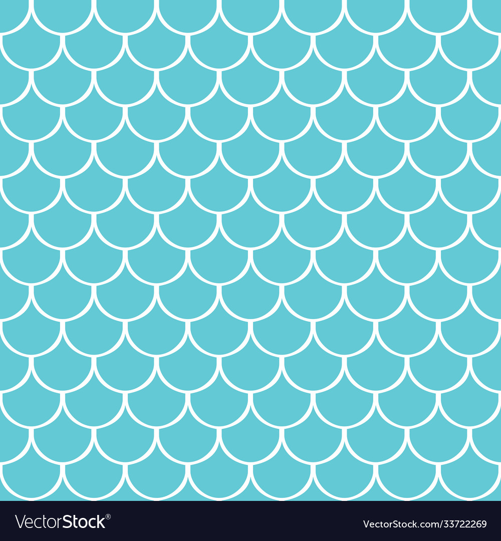 Blue sea and white flat style mermaid tail pattern