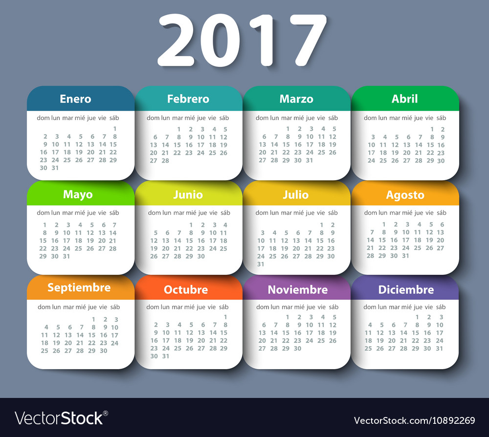 calendar 2017 year design template in royalty free vector