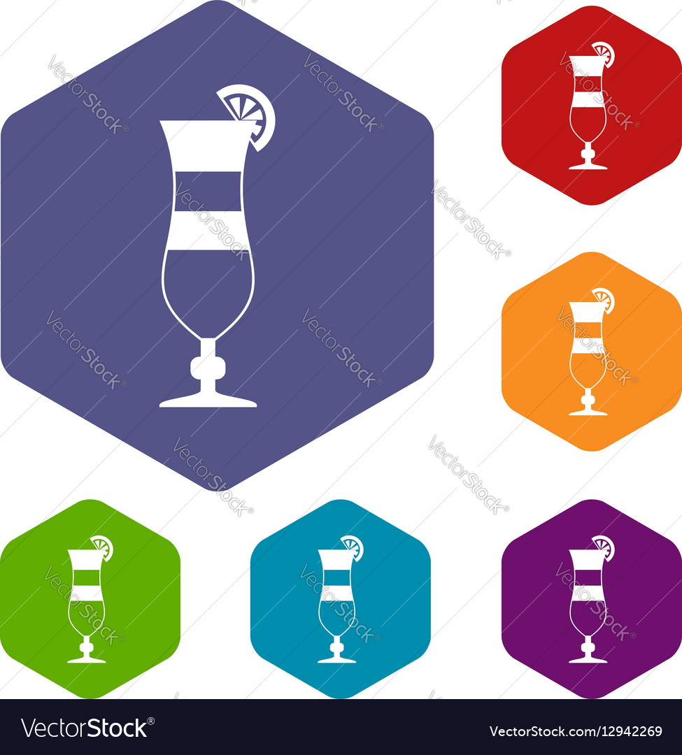 Cocktail Icons Set Royalty Free Vector Image Vectorstock