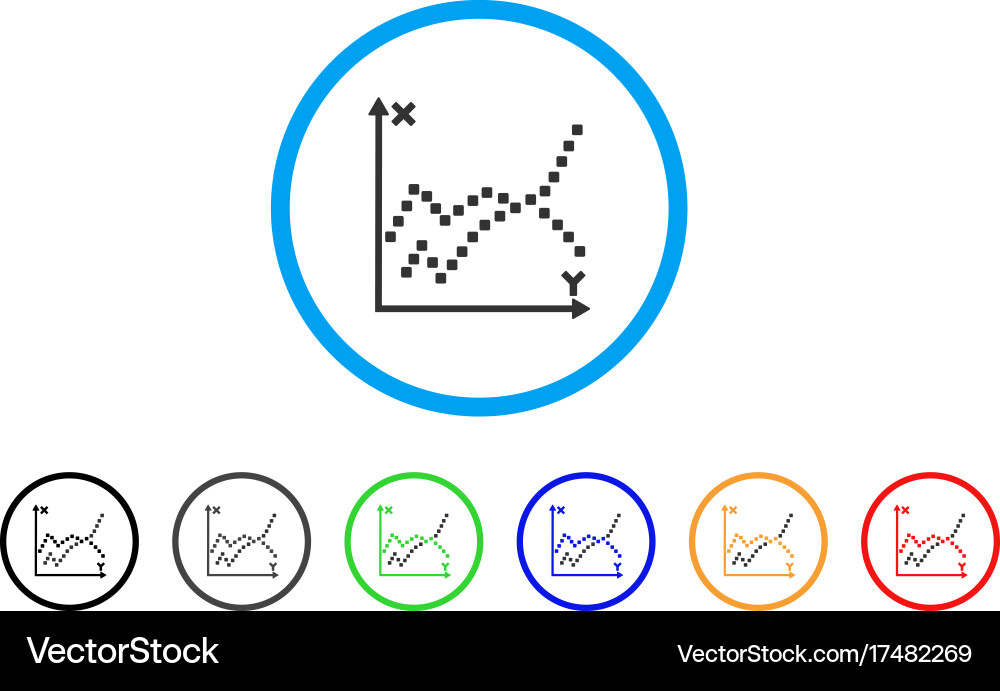 Functions plot rounded icon Royalty Free Vector Image