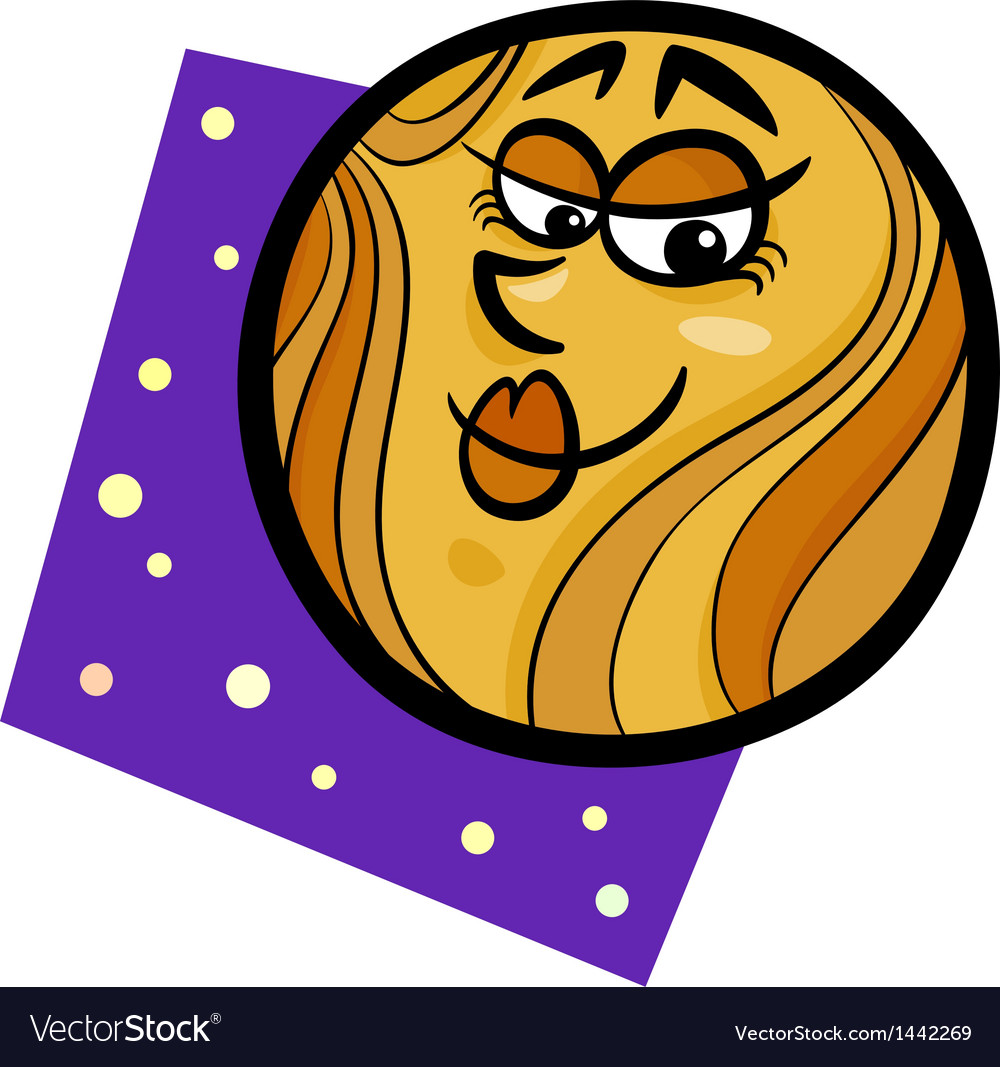 Funny venus planet cartoon Royalty Free Vector Image