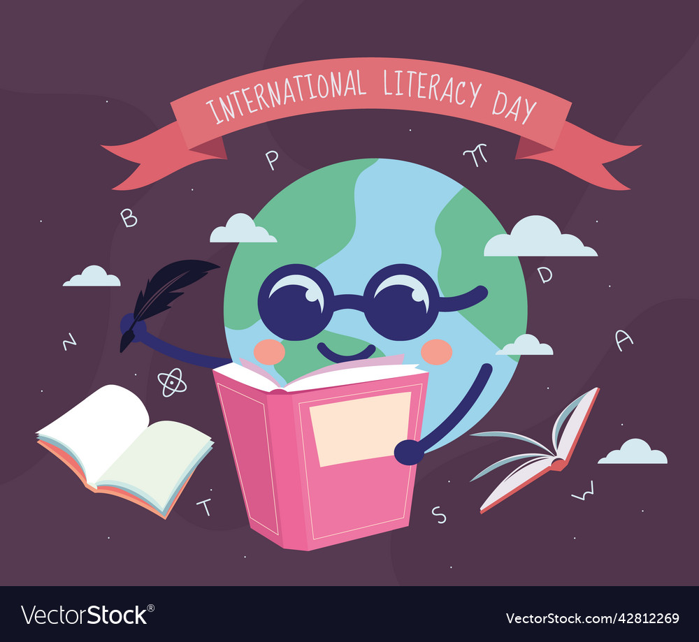 International literacy day Royalty Free Vector Image