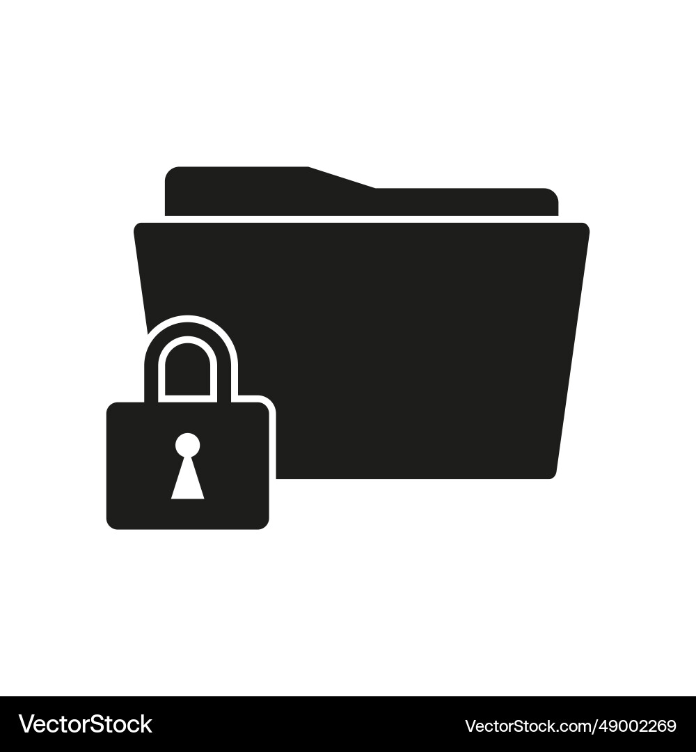 Locked folder icon eps 10 Royalty Free Vector Image